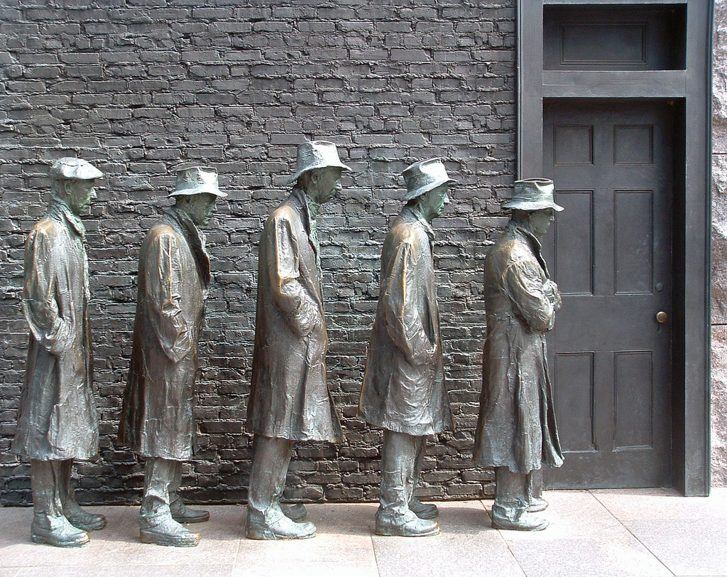 People waiting in a queue